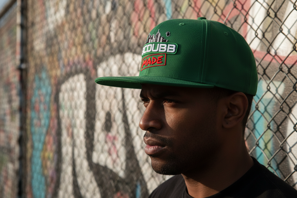 SCDUBB MADE forest green hat side profile