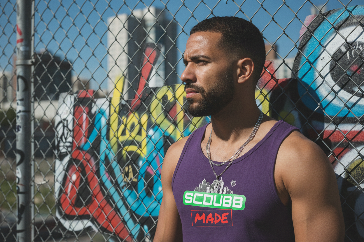 SCDUBB MADE purple tank top side