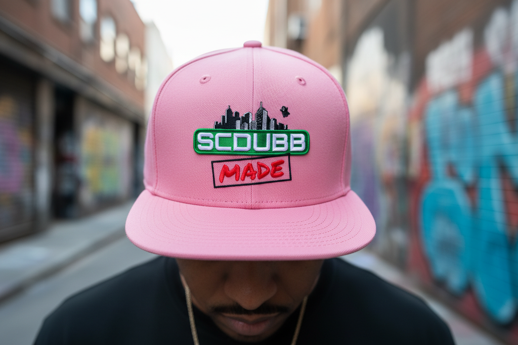 SCDUBB MADE pink hat close-up