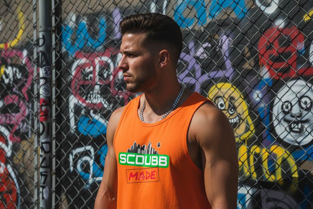 SCDUBB MADE orange tank top side