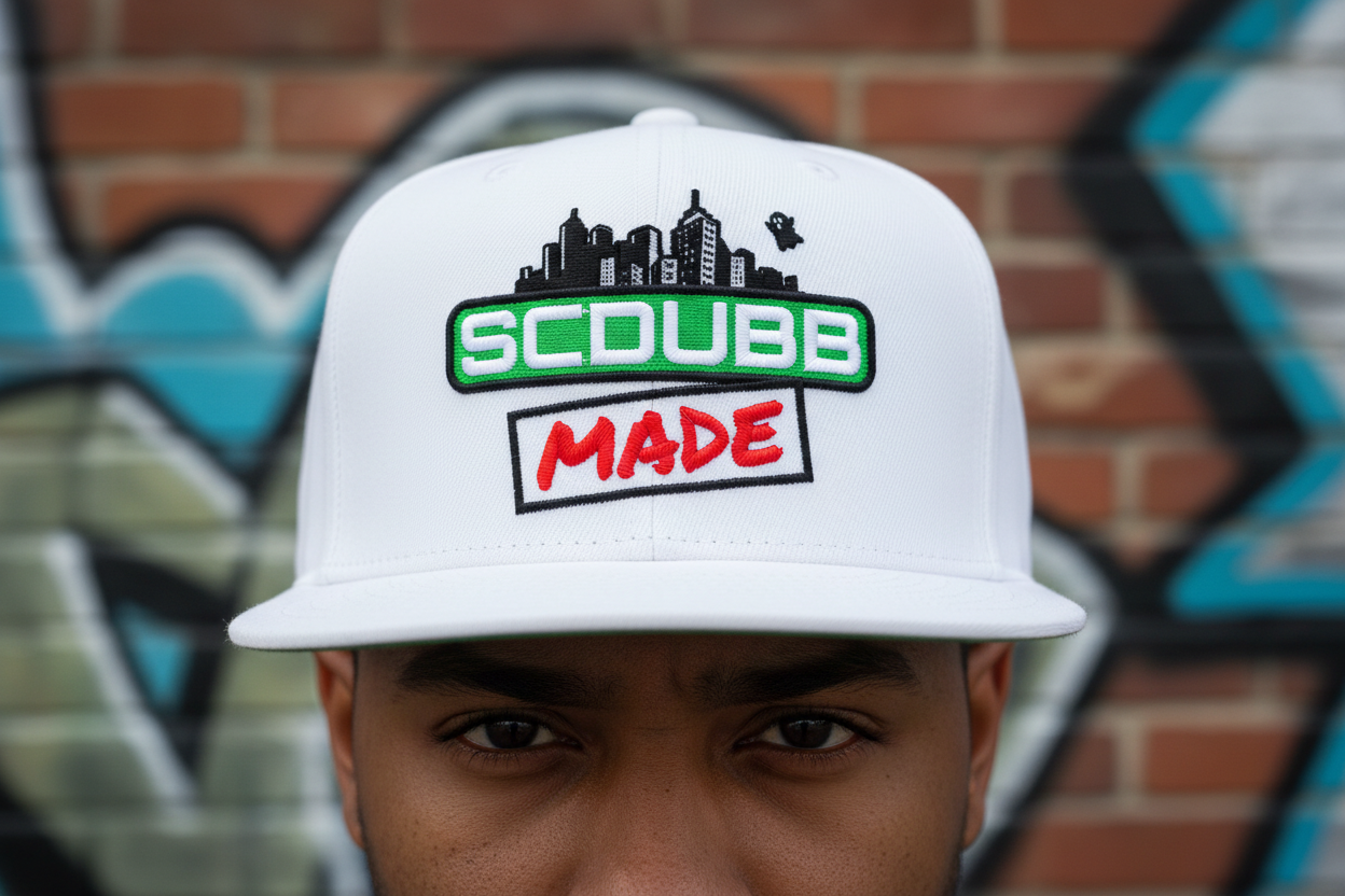 SCDUBB MADE white hat close-up