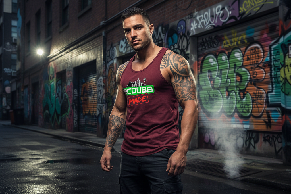 SCDUBB MADE maroon tank top three-quarter