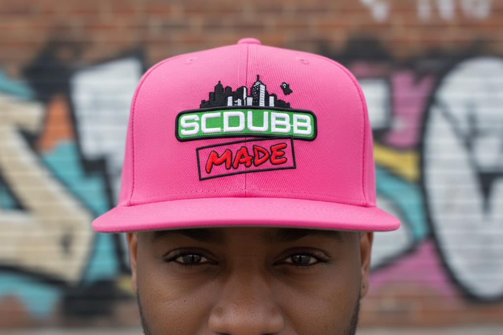 SCDUBB MADE pink hat close-up