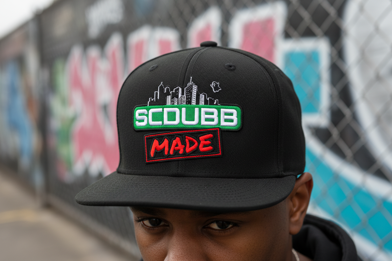 SCDUBB MADE black hat close-up