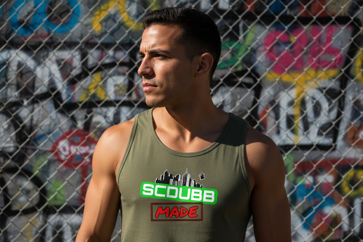 SCDUBB MADE olive tank top side