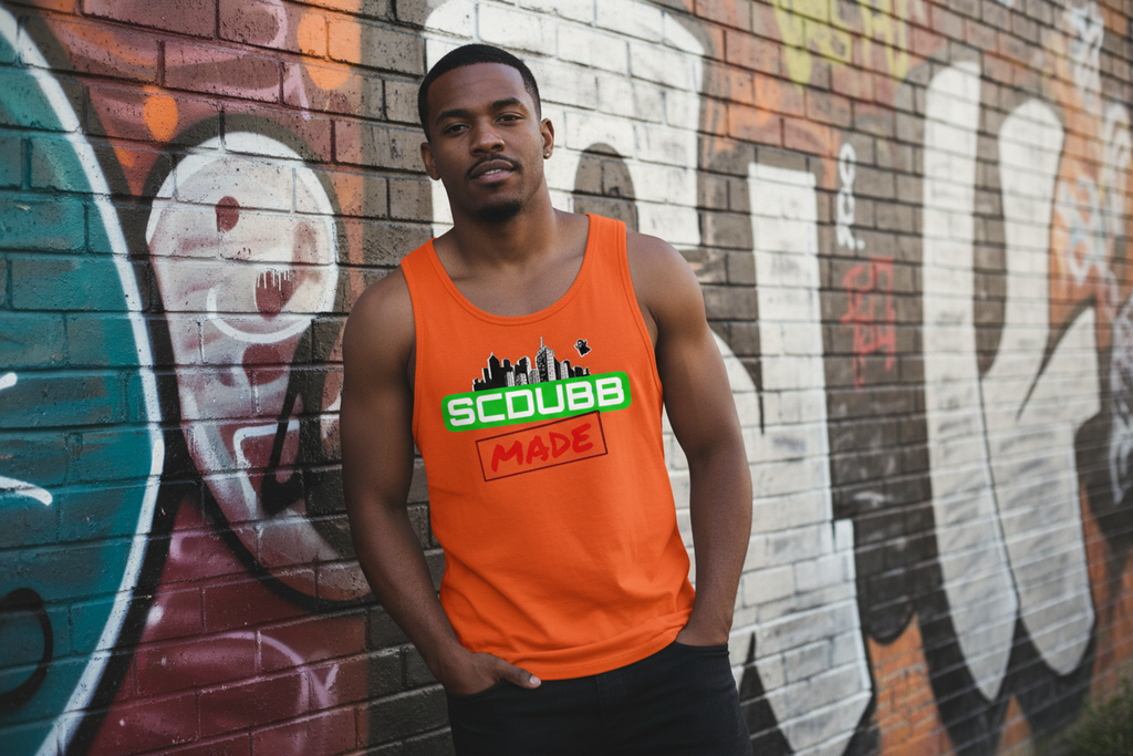 SCDUBB MADE orange tank top full body