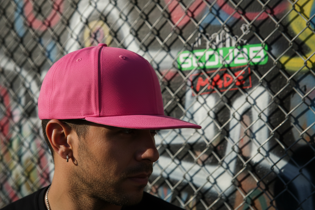 SCDUBB MADE pink hat side profile