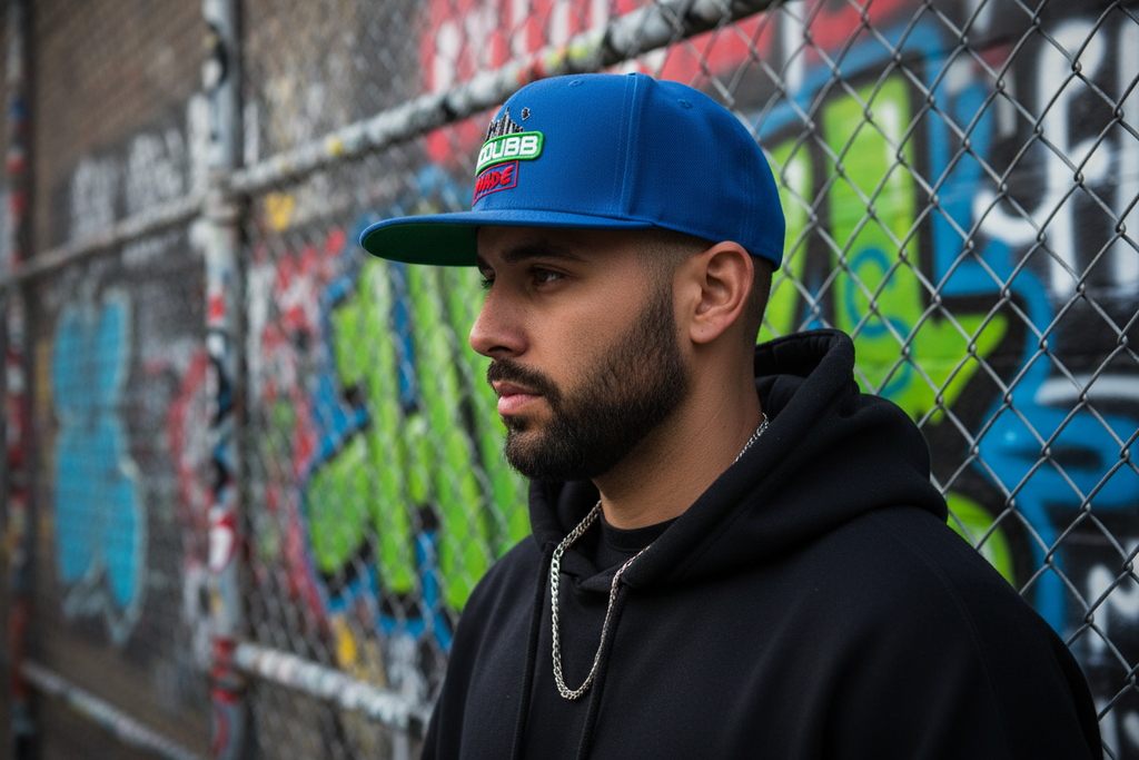 SCDUBB MADE blue hat side profile