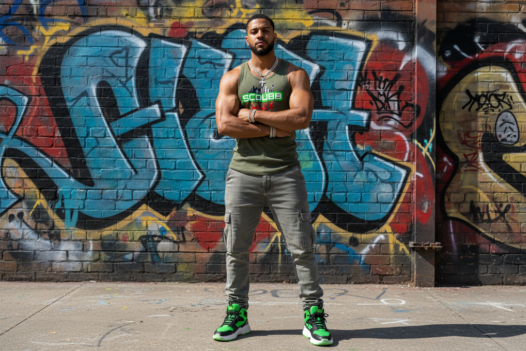 SCDUBB MADE olive tank top full body