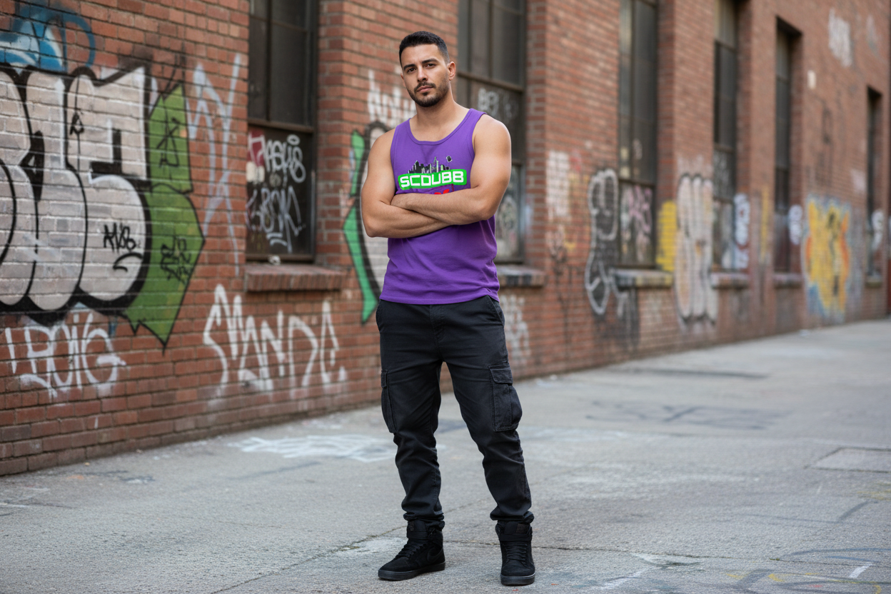 SCDUBB MADE purple tank top full body