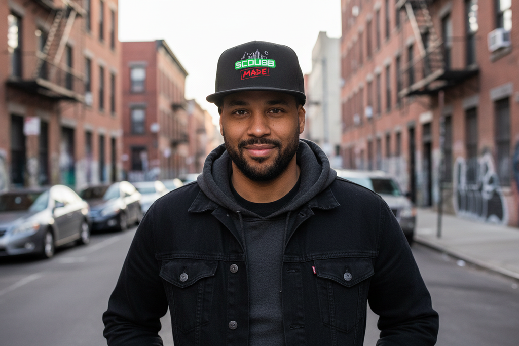 SCDUBB MADE snapback hat on model
