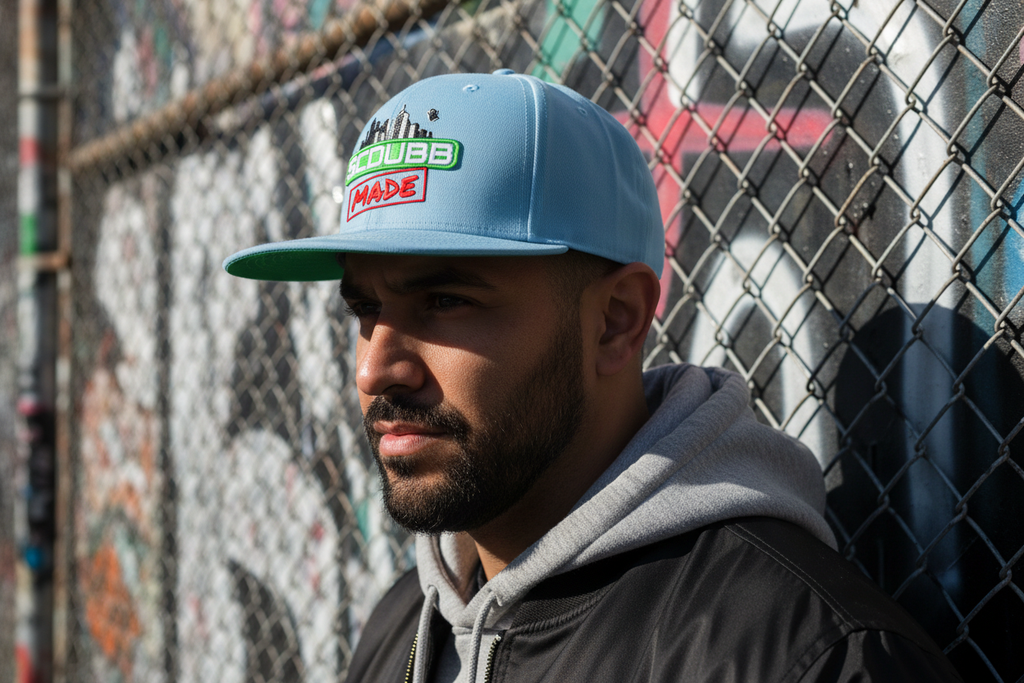 SCDUBB MADE light blue hat side profile
