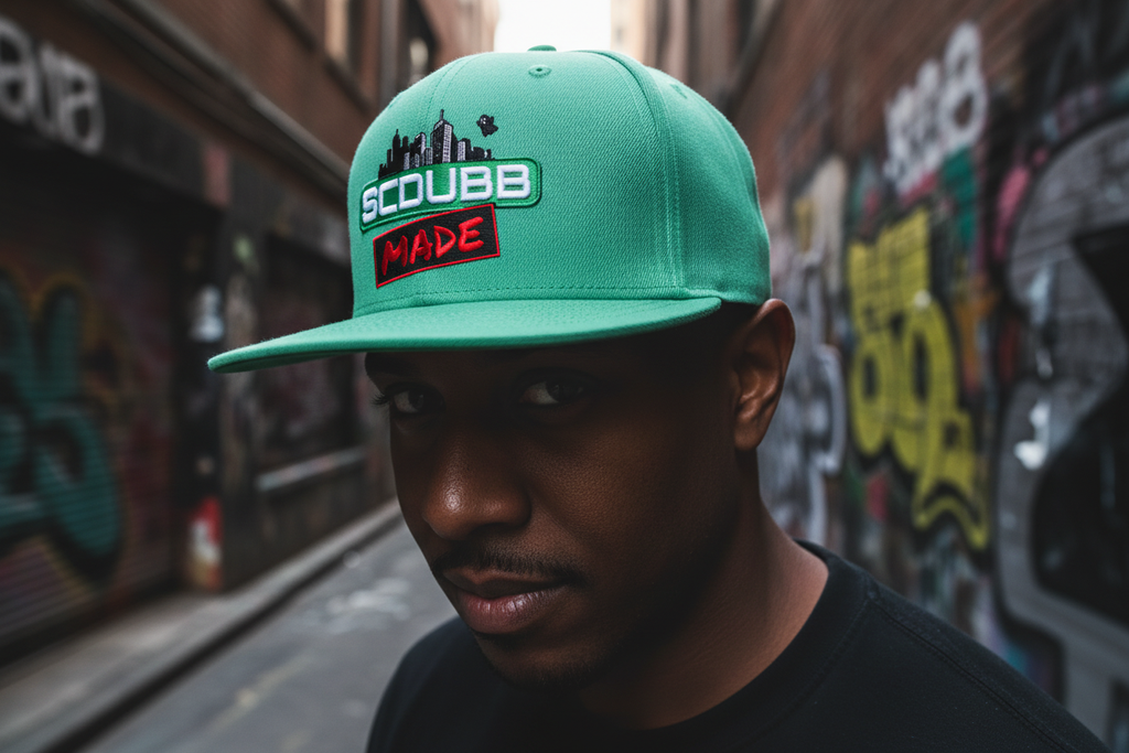 SCDUBB MADE mint green hat three-quarter angle